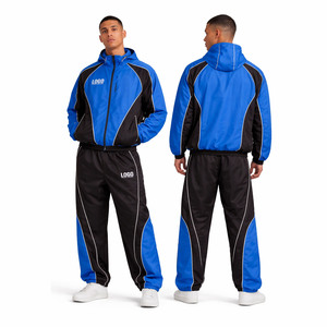 Men Color Block Windbreaker Tracksuit Set Full Zip Jacket Jogger Pants <b>Athletic</b> Sports Suit Training Running Outfit - Product Image 5