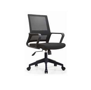 Chaise de bureau ergonomique moderne en maille, hauteur réglable, accoudoirs fixes, structure en acier, base pivotante, design minimaliste pour la maison/le bureau - Product Image 3