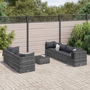 Ensemble de 7 chaises longues grises pour terrasse et jardin - Product Image 1
