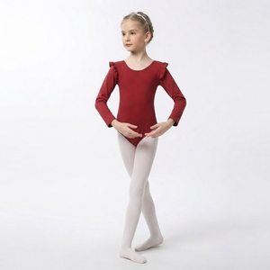 Justaucorps de danse simple pour enfants, dos nu, chaud, pour ballerine, yoga, gymnastique, jupe, ensemble d'entraînement en coton pour filles - Product Image 2
