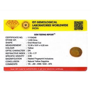 Natural Yellow Sapphire 5.15 Carat Certified Loose Gemstone Wholesale - Product Image 4