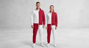 Survêtement unisexe réversible rouge et blanc à blocs de couleur, avec fermeture éclair intégrale, col à capuche, en polaire légère et écologique, décontracté - Product Image 3