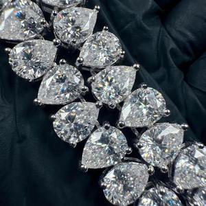 Collier tennis de luxe en moissanite taille poire VVS1 |   Argent sterling 925 - Product Image 1