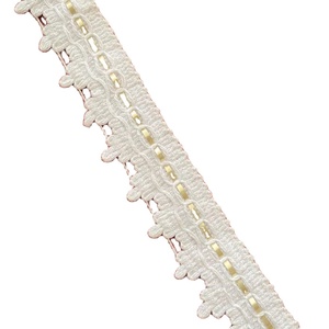 Nouvelle conception de dentelle blanche fantaisie, dentelle brodée blanche à motifs floraux pour accessoires vestimentaires - Product Image 1
