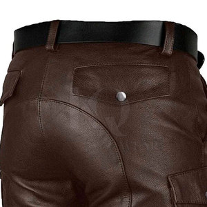 Shorts en cuir décontractés urbains pour hommes, taille mi-haute, avec fermeture éclair, légers et respirants, sensation confortable et détendue - Product Image 6