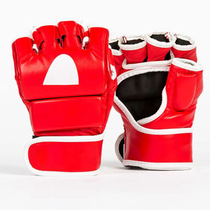 ถุงมือ MMA ครึ่งนิ้วสีแดง หนัง PU ปิดด้วยเวลโคร สำหรับศิลปะการต่อสู้ ผู้ใหญ่ทุกเพศ - Product Image 4