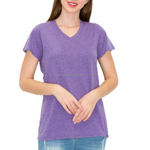 T-shirt de fitness en coton uni à broderie respirante d'été personnalisé pour femmes - Product Image 2