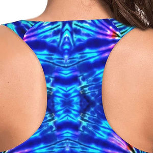 Women's High <b>Support</b> Seamless 100% Nylon Sublimated Breathable Front Customizable <b>Crop</b> <b>Top</b> Plus Size Fitness - Product Image 5