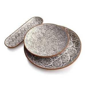 Bol décoratif islamique en bois émaillé imprimé pour servir des collations pendant le Ramadan Iftar, qualité supérieure - Product Image 1