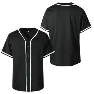 OEM Custom Sublimated Breathable Printed Baseball Jersey Black <b>Red</b> Full Sleeve Shirt with Blank Pattern Plus Size Thick Design - Product Image 4