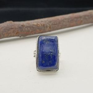 แหวนทำมือจากพลอยลาพิส ลาซูลีธรรมชาติ เงินแท้ 925 แหวนสำหรับทุกเพศ - Product Image 4