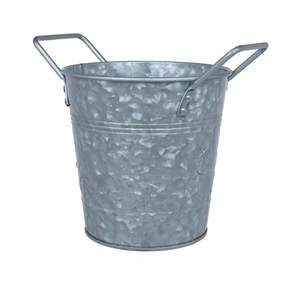 Nouveauté : Pot de fleurs, vase et seaux de rangement multifonctionnels en fer galvanisé chromé, style ferme vintage - Product Image 4