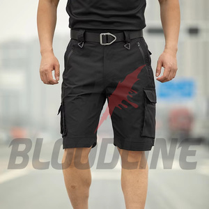 Shorts de algodón de tiro medio, shorts casuales con logo estampado, shorts de tela Oxford con cierre de botón, shorts Bermuda transpirables con bolsillos - Product Image 4