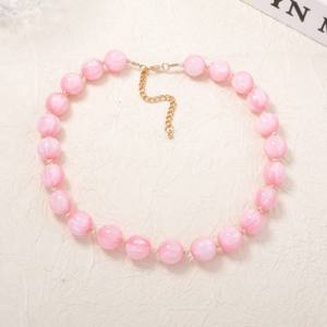 Collier de perles irrégulières en résine faites à la main, multicolores, bijoux de mode, artisanat moulé, pour femmes et filles - Meilleures ventes - Product Image 2