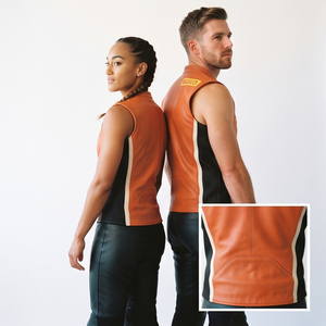 Leather Biker <b>Vest</b> Unisex Custom Motorcycle Riding Protective Sleeveless Jackets Genuine Leather <b>Racer</b> Biker <b>Vest</b> <b>Top</b> Unisex - Product Image 3