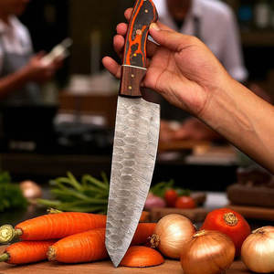 Juego de cuchillos de chef de acero de Damasco, colección de cuchillos de cocina de lujo con mangos ergonómicos para la preparación diaria de alimentos - Product Image 6