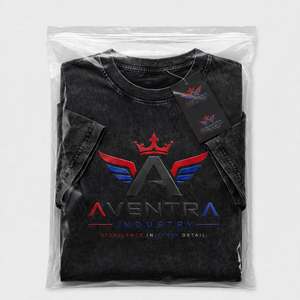 T-shirt surdimensionné pour homme AVENTRA, noir, manches courtes, logo imprimé sur le devant, coupe décontractée, 100% coton, col rond - Product Image 6