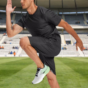 Ensemble de survêtement d'été pour homme OEM de haute qualité, t-shirt et short, couleur unie, col rond, confortable - Product Image 6