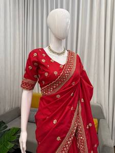 Sari elegante para mujer, ideal para bodas, recepciones, festivales, celebraciones, ocasiones étnicas tradicionales, con un look de diseñador a la moda. - Product Image 2