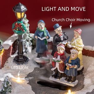 Set Villaggio Natalizio Multicolore con LED, Chiesa e Canti di Natale, Impermeabile, a Batteria, Decorazione Natalizia - Product Image 6