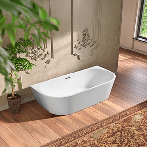 Bañera Acrílica Moderna Independiente, Bañera de Esquina con Desagüe y Grifo Incluidos, para Hoteles - Product Image 1