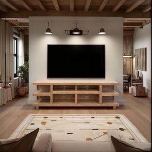 Laurel Canyon <b>85</b>-<b>Inch</b> <b>TV</b> <b>Stand</b> with Natural Finish No Assembly Required Accommodates <b>TVs</b> up to 95-<b>Inches</b> - Product Image 3