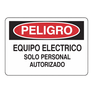 Panneau d'avertissement de danger électrique Brady en espagnol, 7x10 pouces, intérieur/extérieur, Personnel autorisé - Product Image 3