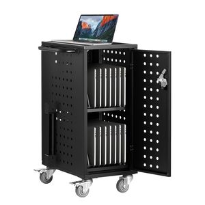 Stazione di ricarica mobile per 16 dispositivi, carrello da pavimento con caricatore per schermi fino a 15,6 pollici, per uso in ufficio e aula. - Product Image 1