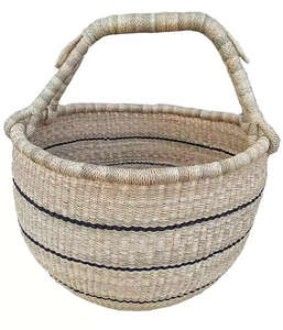 Panier Bolga en herbe de mer naturelle durable, fait à la main, pliable, multifonctionnel, avec couvercle et poignées, taille personnalisée - Product Image 6