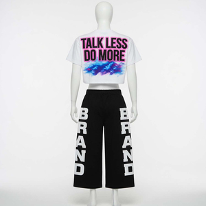 Men's Streetwear Graphic <b>T</b>-Shirt and Drawstring Long Pants Two Piece Tracksuit Set Letter Print Casual Outfit - Product Image 3