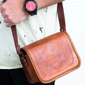 New Genuine Full Grain Leather Handbag with Engraved Patterns Vintage Goat Leather Large Capacity Crossbody <b>Bags</b> for <b>Men</b> & Women - Product Image 3