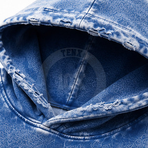 เสื้อฮู้ดดี้ทรงโอเวอร์ไซส์ฟอกสีสไตล์วินเทจสำหรับผู้ชาย ผ้าฟลีซเนื้อหนาคุณภาพพรีเมียม สตรีทแวร์แบบสวมหัว ผ้าคอตตอนผสม แฟชั่นลำลอง - Product Image 5