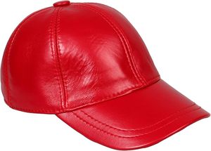 Gorra de Béisbol de Cuero PU Roja, 6 Paneles, Ajustada, Unisex, Casual, Color Sólido, Talla Adulto 58-60CM - Product Image 6