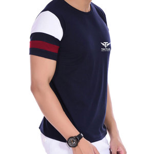 Camiseta de manga corta holgada con estampado 100% algodón para verano, camiseta de color sólido para hombre adulto. - Product Image 3