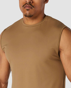 Plus Size Gym Fitness Sports Workout Athletic Running Training Muscle Polyester Quick-Dry Breathable <b>Stringer</b> Crop Tank Top Men - Product Image 4
