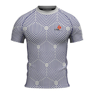 Sublimated Men's <b>Half</b> <b>Sleeve</b> Leisure Top Rash Guard Compression Gym Top Quick Dry Breathable Workout Fitness Training <b>Shirt</b> - Product Image 5