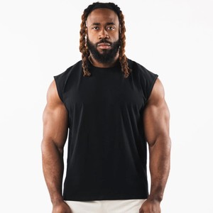 Men's Gym Sports 100% <b>Polyester</b> Exercise Men Straight Hem Slim Marl Sleave Less Tanktops Tank Tops Muscle Tee Sando For Men - Product Image 1