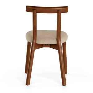 เก้าอี้ทานข้าวไม้สักแท้ทันสมัยพร้อมพนักพิงและเบาะหุ้มผ้า เฟอร์นิเจอร์หรูหราเป็นมิตรกับสิ่งแวดล้อมสำหรับโรงแรม ร้านอาหาร และบ้าน - Product Image 5