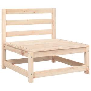 Canapé de patio en bois de pin massif avec coussins gris, ensemble de meubles de jardin - Product Image 4