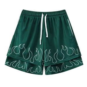 Pantalones Cortos de Malla de Doble Capa 100% Poliéster para Hombre al por Mayor, con Cintura Elástica y Estampado Sublimado, Estilo Acampanado, para Uso Diario Masculino - Product Image 5