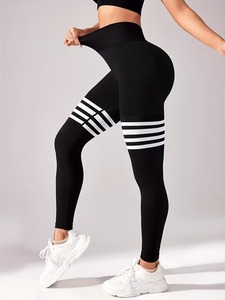 Women's High-Waisted Cotton Gym Leggings | Seamless Tummy Control Yoga Pants | Lightweight Spandex Athletic Sport <b>Tights</b> - Product Image 4