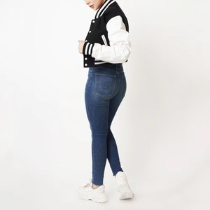 Blouson universitaire décontracté pour femme, personnalisé, avec corps en laine et manches en cuir véritable, style Letterman, vêtement de baseball - Product Image 3