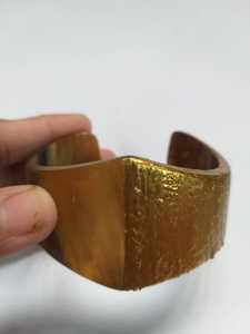 Bracelet manchette géométrique en corne de vache, bijou moderne chrétien unisexe, cadeau - Product Image 3