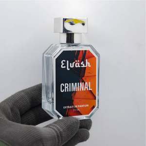 Etiquetas de Embalaje para Perfumes con Texto en Relieve y Lámina Plateada de Alta Gama |   Etiqueta metálica brillante, impermeable y de textura lujosa para marca de perfume - Product Image 1