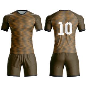 Fournisseur en gros – Ensemble maillot de football géométrique personnalisé pour homme, col en V, manches courtes, en polyester anti-humidité - Product Image 5
