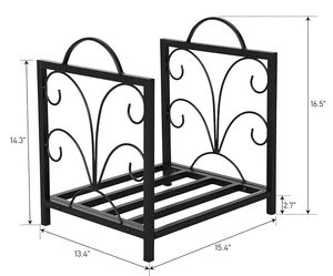 Classic Iron <b>Log</b> <b>Holder</b> Rectangle Powder Coated Firewood Storage Rack for Fireplace Accessories - Product Image 2
