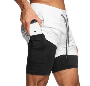 Shorts de sport blancs de style actuel avec cordon de serrage, vente en gros, shorts de sport légers pour homme, séchage rapide, respirants - Product Image 5
