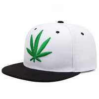Gorra Snapback Rasta Color Block con Hoja de Cannabis Bordada, Unisex, Estilo Hip Hop, Casual, Primavera Verano, 56-58CM