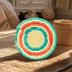 Posavasos de ratán colorido estilo vintage para mesas de café, uso diario en el hogar, mini centros de mesa y manteles para picnic, de la India - Product Image 1