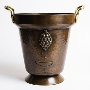 Striped Stainless Steel Ice Bucket Round Vintage Style Rust Resistant Beverage Cooler Party Use <b>Bar</b> Ware Wine Cooler - Product Image 5